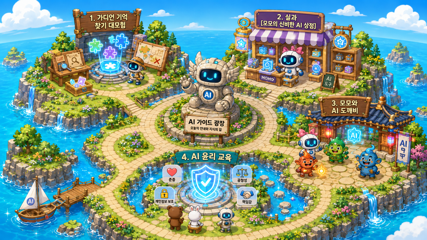 초등 AI 학습 콘텐츠를 선택하는 지도
